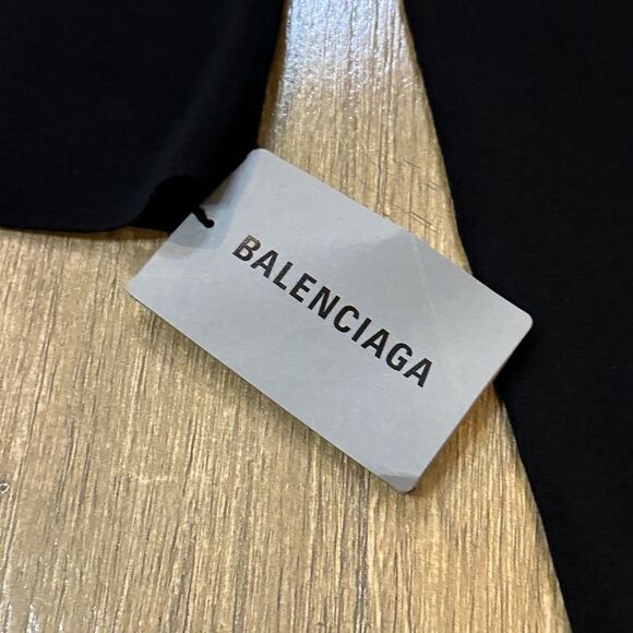 Balenciaga Unisex Knit Ribbed Logo Patch‎ Turtleneck Jumper Black Size Small - Picture 6 of 15